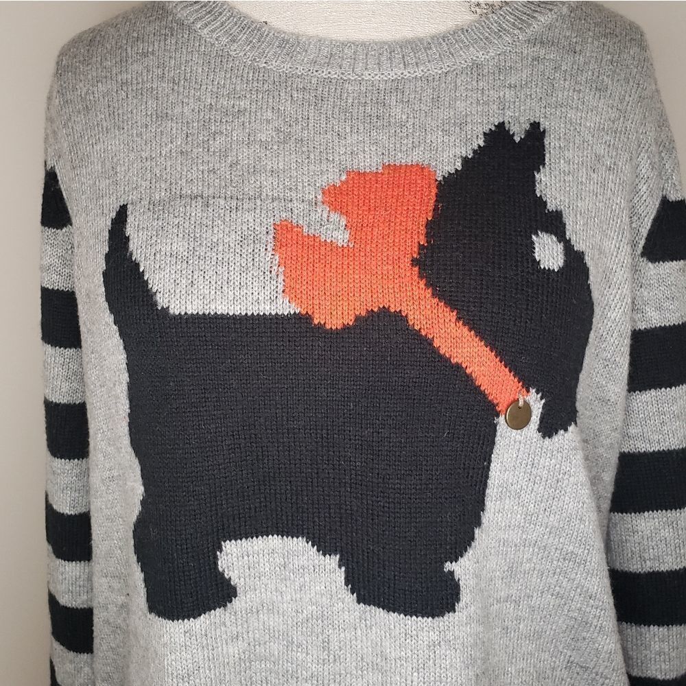 Stripe Knit Scotty Dog Sweater